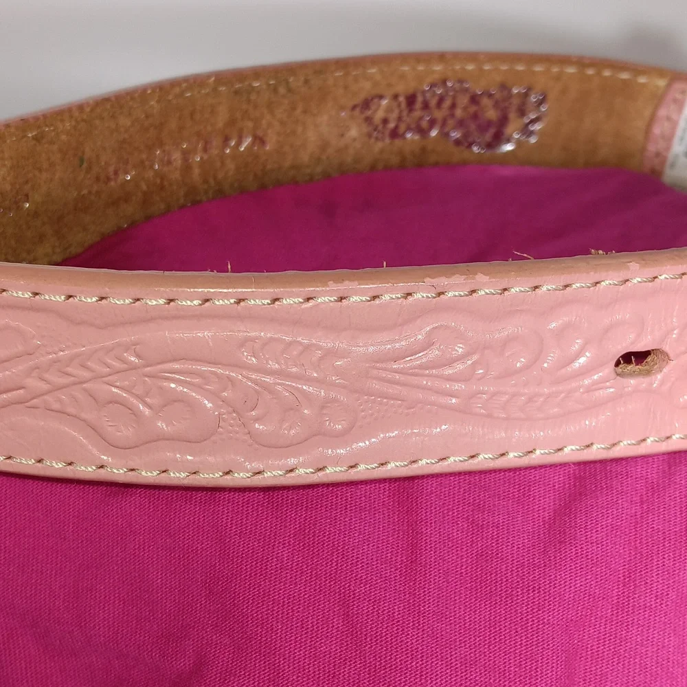 LEATHER LITTLE GIRLS PINK HORSE BELT